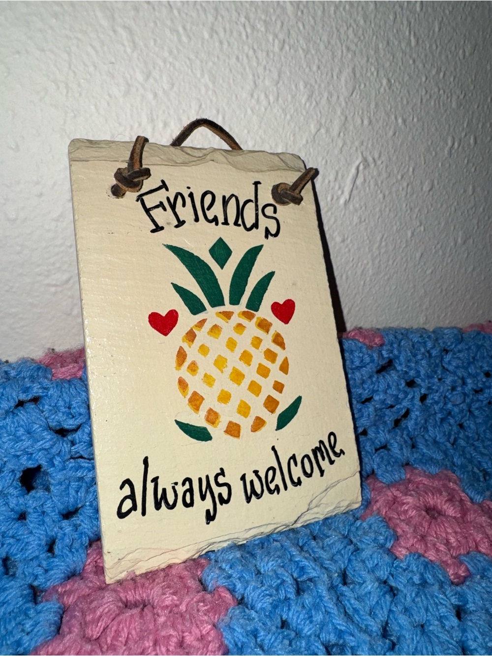 Mini Hand Painted Slate Welcome Sign